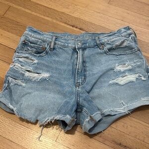 American Eagle Outfitters Distressed Light Blue Jean Shorts